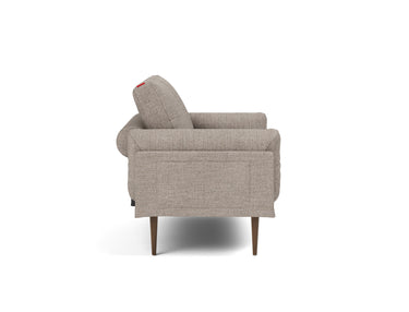Rollo Styletto daybed med Spring madras i 472 Yuveno Warm Grey, set fra siden