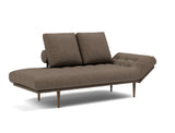 Rollo Styletto daybed med Spring madras i 411 Esina Cedar Brown, med hovedenden hævet