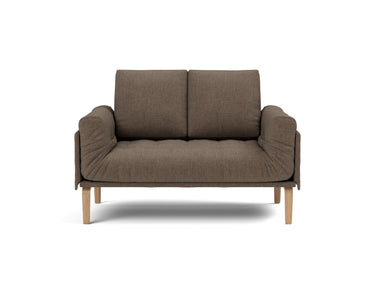 Rollo Bow daybed med Spring madras i 411 Esina Cedar Brown, set forfra