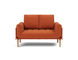 Rollo Bow daybed med Spring madras i 412 Esina Rust Orange, set forfra