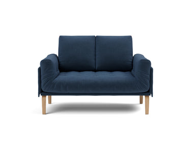 Rollo Bow daybed med Spring madras i 414 Esina Indigo Blue, set forfra