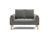 Rollo Bow daybed med Spring madras i 563 Twist Charcoal, set forfra