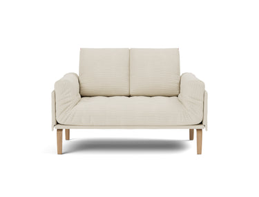 Rollo Bow daybed med Spring madras i 594 Corduroy Ivory, set forfra