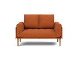 Rollo Bow daybed med Spring madras i 595 Corduroy Burnt Orange, set forfra