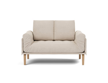 Rollo Bow daybed med Spring madras i 612 Blida Sand Grey, set forfra