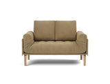 Rollo Bow daybed med Classic madras i 860 Yogia Olive Brown, set forfra