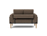 Rollo Bow daybed med Spring madras i 411 Esina Cedar Brown, set bagfra