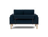 Rollo Bow daybed med Spring madras i 528 Mixed Dance Blue, set bagfra