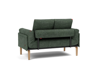 Rollo Bow daybed med Classic madras i 281 Avella Pine Green, set skråt bagfra