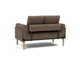 Rollo Bow daybed med Spring madras i 411 Esina Cedar Brown, set skråt bagfra