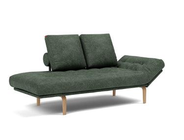 Rollo Bow daybed med Classic madras i 281 Avella Pine Green, med hovedenden hævet