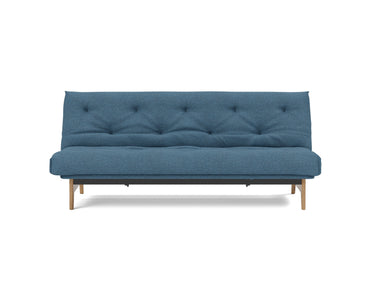 Aslak 120 sovesofa med Spring madras i 302 Weda Blue, set forfra
