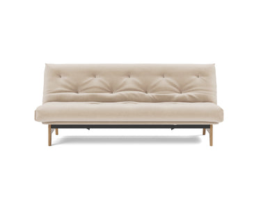 Aslak 120 sovesofa med Nordic Soft Spring madras i 410 Esina Almond, set forfra