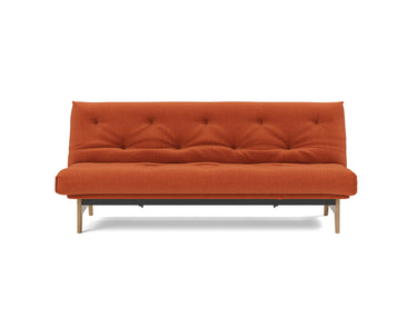 Aslak 120 sovesofa med Classic madras i 412 Esina Rust Orange, set forfra