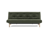 Aslak 120 sovesofa med Spring madras i 413 Esina Olive Green, set forfra