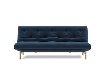 Aslak 120 sovesofa med Nordic Soft Spring madras i 414 Esina Indigo Blue, set forfra