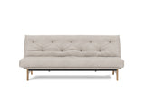 Aslak 120 sovesofa med Nordic Soft Spring madras i 471 Yuveno Sand, set forfra
