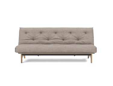 Aslak 120 sovesofa med Nordic Soft Spring madras i 472 Yuveno Warm Grey, set forfra
