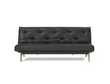Aslak 120 sovesofa med Spring madras i 550 Faunal Black, set forfra