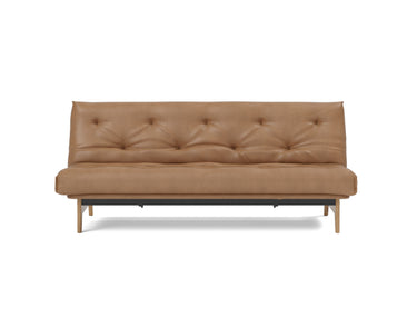 Aslak 120 sovesofa med Spring madras i 551 Faunal Brown, set forfra