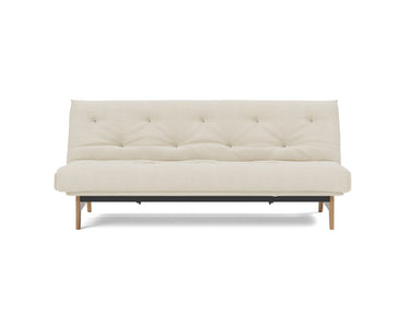 Aslak 120 sovesofa med Classic madras i 594 Corduroy Ivory, set forfra