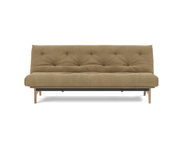 Aslak 120 sovesofa med Nordic Soft Spring madras i 860 Yogia Olive Brown, set forfra