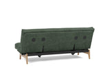 Aslak 120 sovesofa med Nordic Soft Spring madras i 281 Avella Pine Green, set skråt bagfra