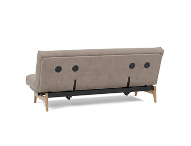 Aslak 120 sovesofa med Nordic Soft Spring madras i 318 Cordufine Beige, set skråt bagfra