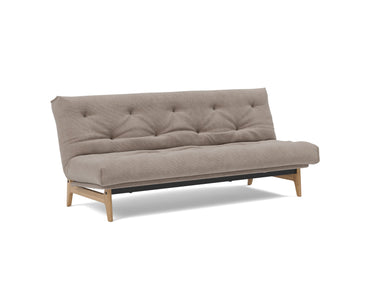 Aslak 120 sovesofa med Classic madras i 318 Cordufine Beige, set skråt forfra