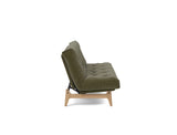 Aslak 120 sovesofa med Spring madras i 316 Cordufine Pine Green, set fra siden