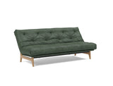 Aslak 120 sovesofa med Nordic Soft Spring madras i 281 Avella Pine Green, med ryglænet lænet tilbage