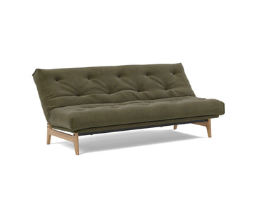 Aslak 120 sovesofa med Classic madras i 316 Cordufine Pine Green, med ryglænet lænet tilbage