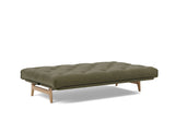 Aslak 120 sovesofa med Classic madras i 316 Cordufine Pine Green, slået ud til seng