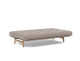 Aslak 120 sovesofa med Nordic Soft Spring madras i 318 Cordufine Beige, slået ud til seng