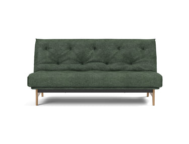 Aslak 140 sovesofa med Soft Spring madras i 281 Avella Pine Green, set forfra