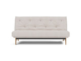 Aslak 140 sovesofa med Latex madras i 300 Weda Sand, set forfra