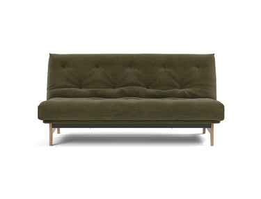Aslak 140 sovesofa med Latex madras i 316 Cordufine Pine Green, set forfra