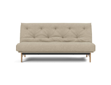 Aslak 140 sovesofa med Latex madras i 356 Taura Sand, set forfra