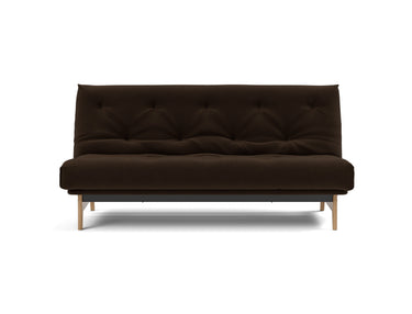 Aslak 140 sovesofa med Latex madras i 358 Taura Chocco, set forfra