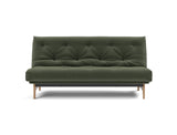 Aslak 140 sovesofa med Soft Spring madras i 413 Esina Olive Green, set forfra
