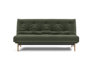 Aslak 140 sovesofa med Latex madras i 413 Esina Olive Green, set forfra