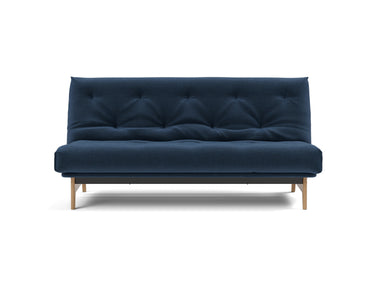 Aslak 140 sovesofa med Latex madras i 414 Esina Indigo Blue, set forfra