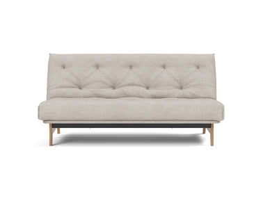 Aslak 140 sovesofa med Latex madras i 471 Yuveno Sand, set forfra