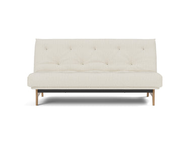 Aslak 140 sovesofa med Soft Spring madras i 531 Bouclé Off White, set forfra