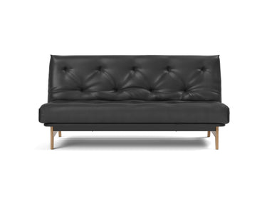Aslak 140 sovesofa med Latex madras i 550 Faunal Black, set forfra