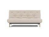 Aslak 140 sovesofa med Soft Spring madras i 612 Blida Sand Grey, set forfra