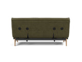 Aslak 140 sovesofa med Latex madras i 316 Cordufine Pine Green, set bagfra