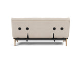 Aslak 140 sovesofa med Soft Spring madras i 612 Blida Sand Grey, set bagfra