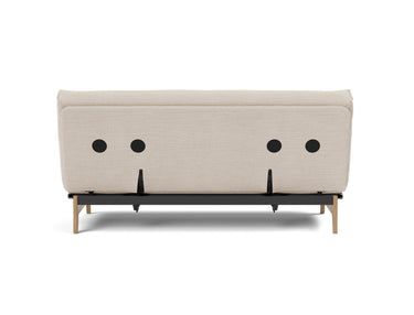 Aslak 140 sovesofa med Soft Spring madras i 612 Blida Sand Grey, set bagfra