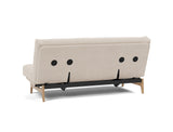 Aslak 140 sovesofa med Soft Spring madras i 612 Blida Sand Grey, set skråt bagfra